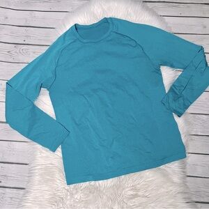 Mens Lululemon teal blue Long Sleeve Shirt